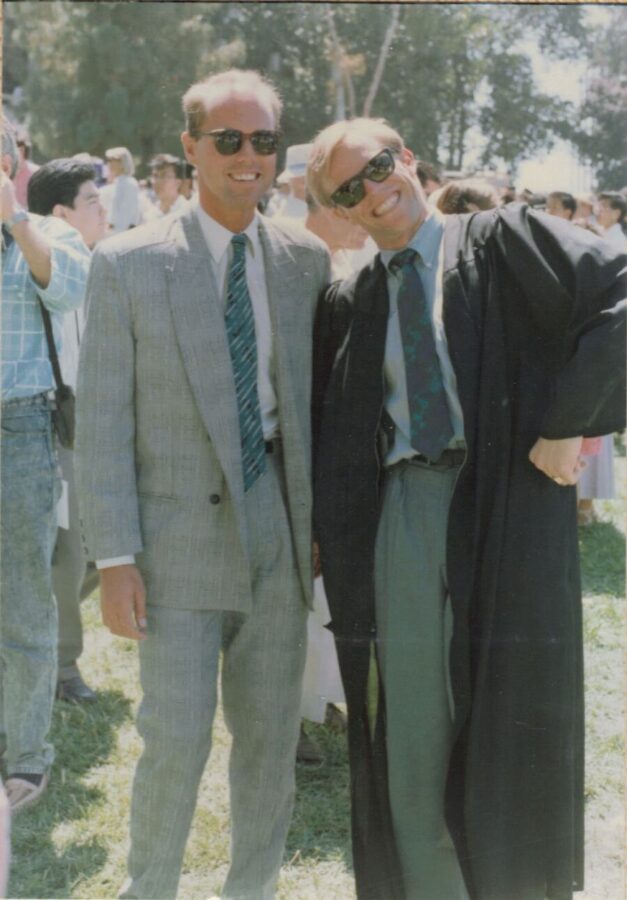 Schuyler Hoffman with John David White at Schuyler's graduation from University of California, Irvine
