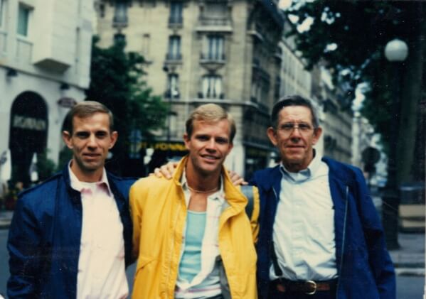 Schuyler Hoffman, his brother Floyd, and his dad John G Hoffman in Paris