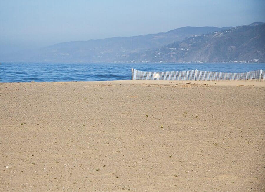 A stretch of beach in Santa Monica, California