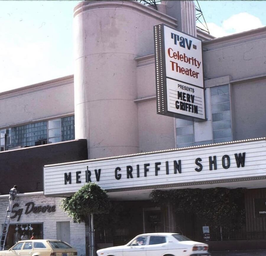 The TAV Celebrity Theater marquee presenting Merv Griffin