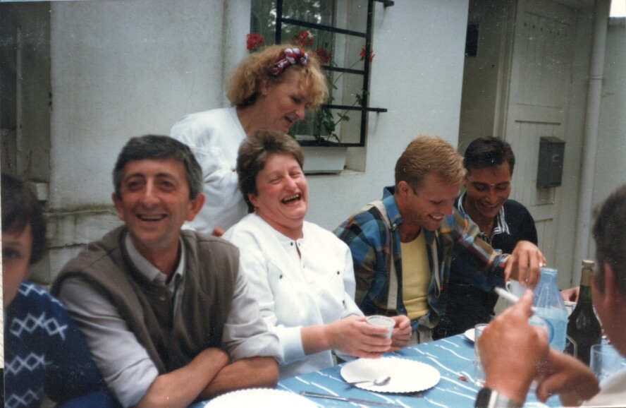 A festive holiday afternoon lunch with French friends in Pallaud