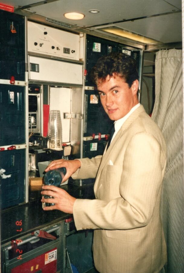 Alain in the galley onboard an Air France flight