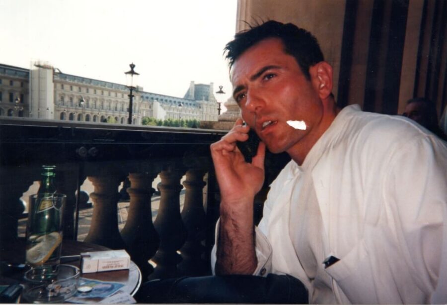 My Paris boyfriend, Frederic at a cafe in Paris