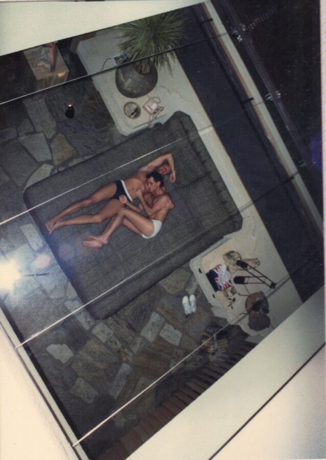 Sky Hoffman & Scott Zucker in an artful photo in Steven Case's Palm Springs guest house