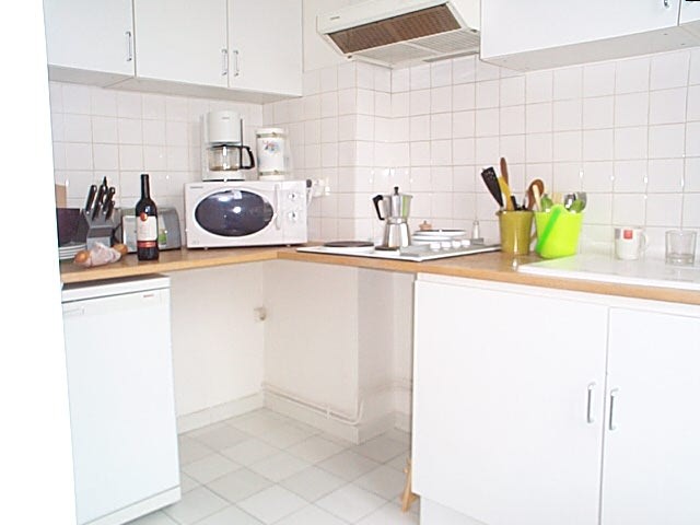 The kitchen in Schuyler Hoffman's apartment in Paris