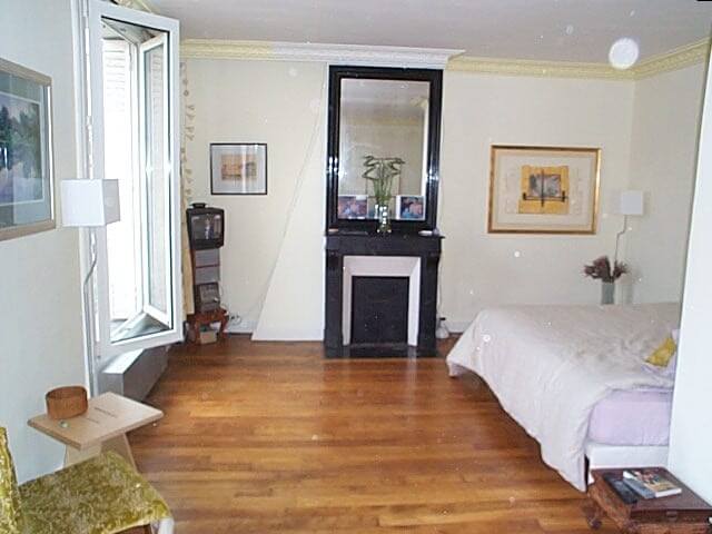 The 2nd fireplace and living area in Schuyler Hoffman's apartment in Paris