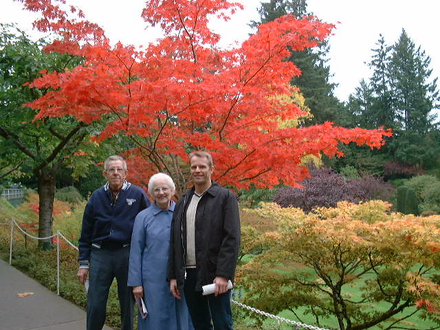 Schuyler Hoffman with his parents at Butchart Gardens on Vancouver Island, CAnada